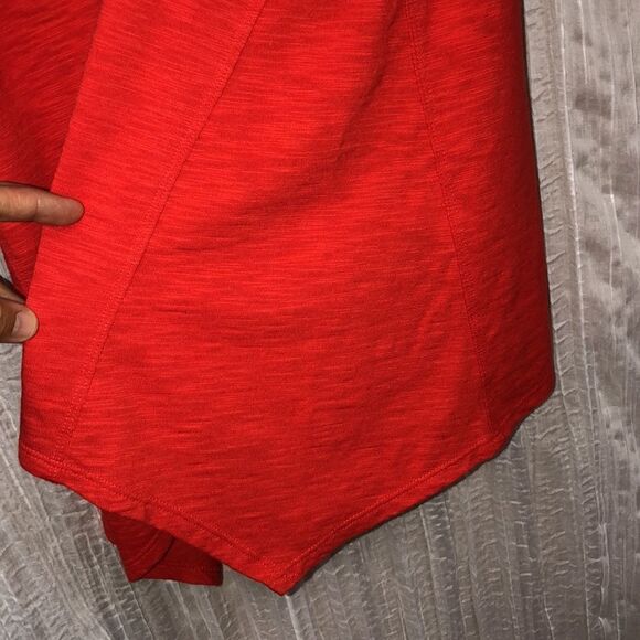 Chicos M Cotton Blend Sleeveless V-Neck Vibrant Red Hanky Style - Picture 7 of 11
